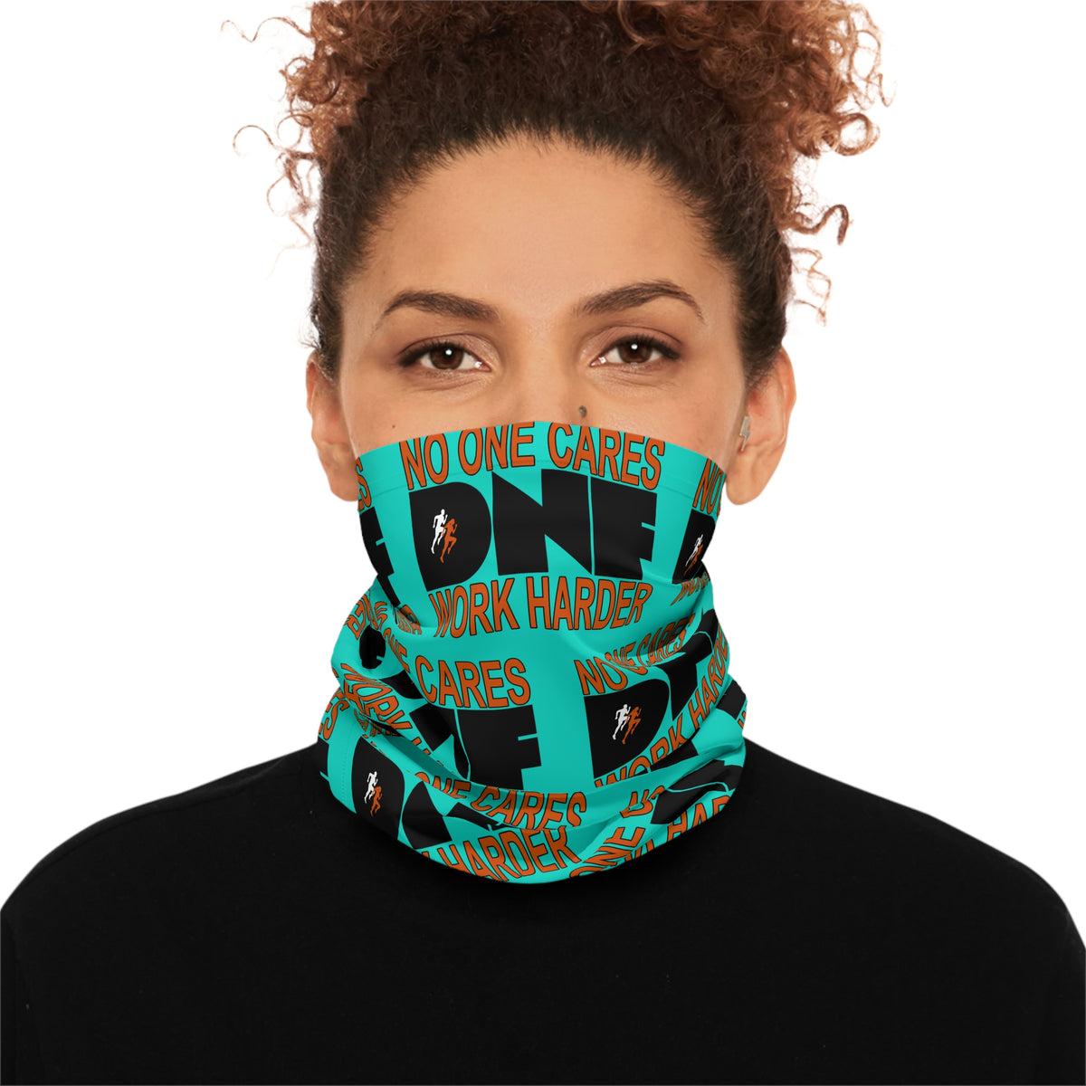 NO ONE CARES * WORK HARDER - Lightweight Neck Gaiter